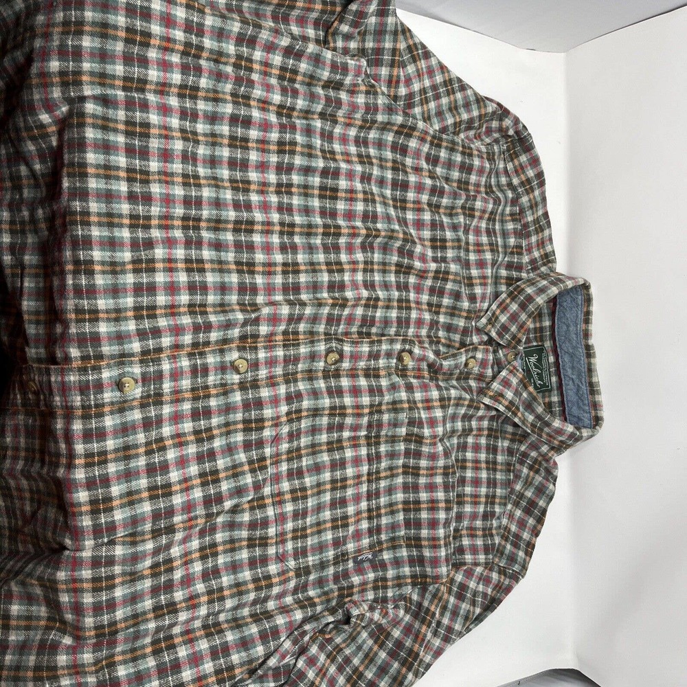 Woolrich Thick Long Sleeve Flannel Shirt, Plaid Red/Gray Size 2XL
